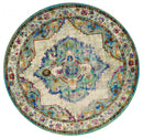 Round Rugs - 94" x 94" x 0.31" Cerulean Olefin/Polyester Round Rug