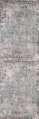 Entryway Rug - 32" x 96" x 0.2" Turquoise Polyester Runner Rug