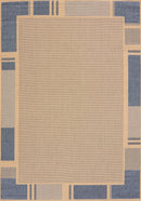 Blue Rug - 63" x 90" Blue Polypropylene/Olefin Area Rug