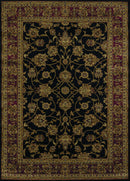 Discount Rugs - 22" x 86" x 0.4" Black Polypropylene Runner Rug