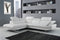 Leather Sectional - 110" X 88" X 29"/37" White Leather Sectional