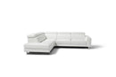 Leather Sectional - 117" X 94" X 32" White Leather Large Sectional