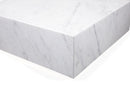 Smart Coffee Table - 35" X 35" X 11" White Marble Stainless Steel Coffee Table