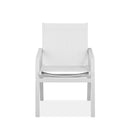 Dining Chairs - 22" X 24" X 34" White Aluminum Dining Armed Chair