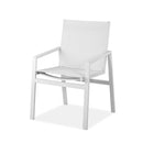 Dining Chairs - 22" X 24" X 34" White Aluminum Dining Armed Chair