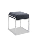 Grey Ottoman - 15" X 16" X 18" Stainless Steel Ottoman