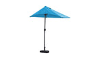 Home Wall Decor - 110" X 10" Blue iron Side Wall Umbrella