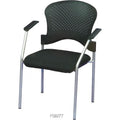 Plastic Chairs - 25" x 21" x 33.75" Grey Frame Plastic  Fabric Guest Chair