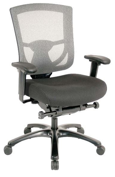 Office Chair - 27.2" x 25.6" x 39.8" Grey Mesh / Fabric Chair
