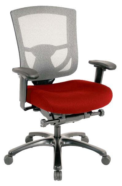 Office Chair - 27.2" x 25.6" x 39.8" Red Mesh/Fabric Chair