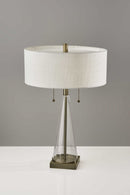 Cheap Table Lamps - 15" X 15" X 23" Brass Metal/Glass Table Lamp