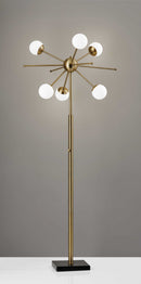 Room Lamp - 27" X 27" X 63.5" Brass Metal LED Floor Lamp