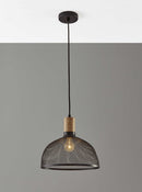 Black Pendant Light - 13.25" X 13.25" X 11.5" Black Metal Large Pendant