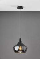 Black Pendant Light - 12" X 12" X 12" Black Metal Pendant