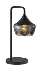 Table Lamps For Living Room - 8" X 11.5" X 20.25" Black Metal Table Lamp