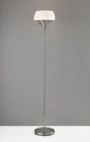 Torchiere Lamp - 12" X 12" X 69.5" Brushed steel Metal Torchiere