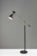 Light Lamp - 11" X 43"  X 66"  Black Metal Adjustable Floor Lamp