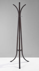 Wood Rack - 24" X 24" X 72" Walnut Walnut wood Coat Rack