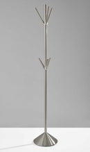 Clothes Rack - 12" X 68" Brushed Steel Brushed steel pyramid Coat Rack