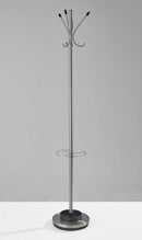 Clothes Rack - 13" X 68" Brushed Steel Brushed Steel Stand/ Coat Rack