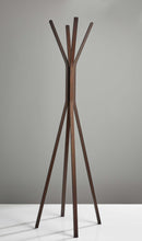 Clothes Rack - 16.5" X 16.5" X 68.25" Walnut Coat Rack