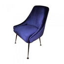 Office Chair - 23" X 25" X 35" Cobalt Blue And Matte Black Polyestermetal Chair