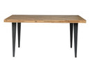 Kitchen and Dining Room Tables - 38" X 72" X 36" Natural Acacia Wood Metal Rectangle Counter Height Dining Table
