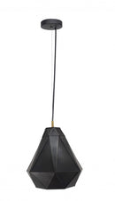 Lamps - 13" X 13" X 15" Brass Galvanized Iron Pendant Light