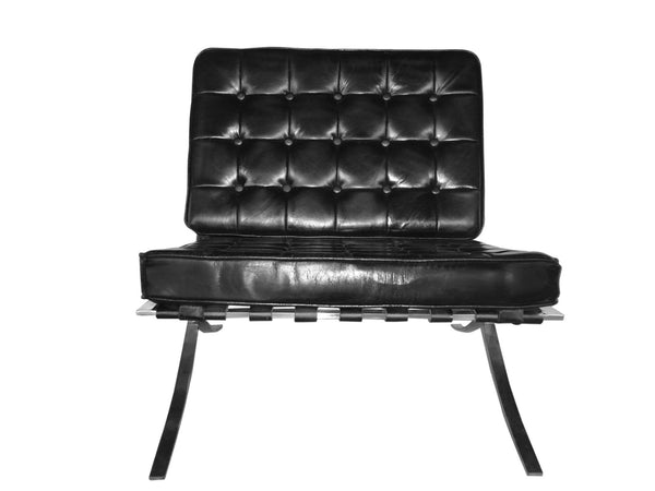 Leather Chair - 32" X 30" X 35" Black Full Leather Fireproof Foam Chair