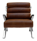 House Decor - 34" X 30" X 33" Brown Full Leather Fireproof Foam Leather