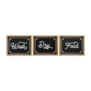 Wood Wall Decor - 8" X 0.75" X 10" Black White Wood Mdf Wall Decor