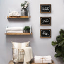 Wood Wall Decor - 8" X 0.75" X 10" Black White Wood Mdf Wall Decor