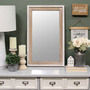 Smart Mirror - 16.5" X 1.5" X 27" White Natural Mirror Woos Mdf Mirror