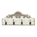 Wood Rack - 21.25" X 3.5" X 9.5" White Grey Bronze Metal Wood Mdf Coat Rack