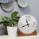 Wooden Table - 9.25" X 2.15" X 10" Multi Mdf With Wood Veneer Wood Table clock