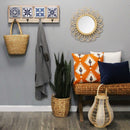 Wood Rack - 26" X 1.25" X 8.66" Multi Fir Wood Metal Coat Rack