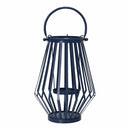 Blue Lantern - 9" X 9" X 12" Blue Metal Lantern