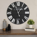 Decorative Wall Clocks - 24" X 2" X 24" Black Mdf Metal Wall Clock