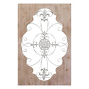 Decoration Ideas - 23.62" X 1.06" X 36.34" Natural White Metal Mdf With Wood Veneer Scroll Panel