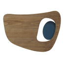 Bedroom Wall Art - 14" X 0.5" X 10" Walnut Blue Mdf With Veneer Metal Wall Art