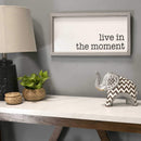 Living Room Wall Art - 20" X 0.79" X 10" Grey White Wood Mdf Framed Wall Art