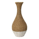 White Vase - 9.8" X 9.8" X 21.25" Tan White Rattan Fir Vase