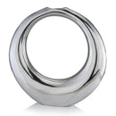 Silver Vase - 4" X 19" X 19" Silver Aluminum Ring Large Hoop Vase