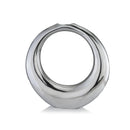 Silver Vase - 3" X 16" X 17" Silver Aluminum Ring Small Hoop Vase