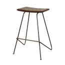 Counter Stools - 17'.2" X 16" X 25" Brown & Black Iron/Leather Counter Stool
