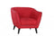 Modern Lounge Chair - 35" X 34" X 31" Red Polyester Chair