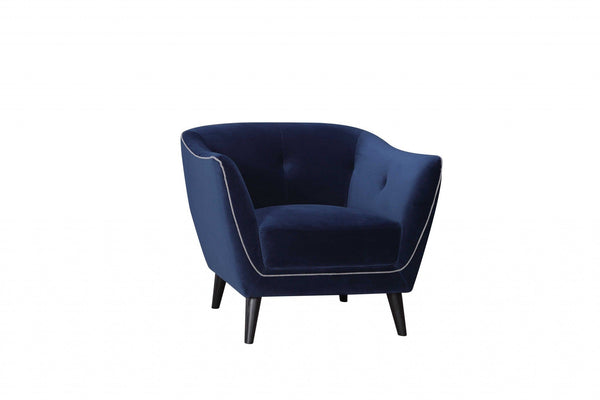 Modern Lounge Chair - 35" X 34" X 31" Blue Polyester Chair