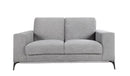 Lounge Loveseat - 65" X 39" X 35" Silver Polyester Loveseat