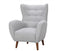 Modern Lounge Chair - 34" X 33" X 42" Dark Gray Polyester Wingback Chair