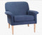 Modern Lounge Chair - 34" X 34" X 31" Blue Polyester Chair